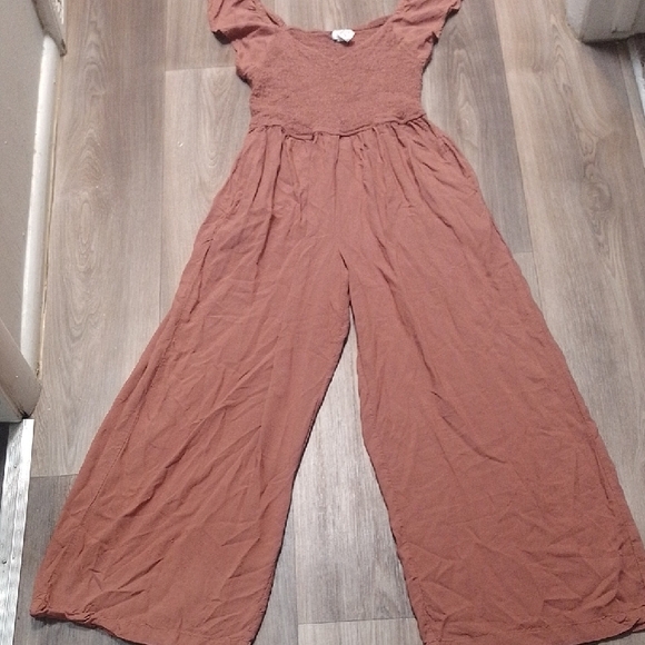 Prana Pants - Prana Brown Jumpsuit with Wide-Leg Palazzo Style